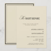 Elegant Ivory The Night Before Rehearsal Dinner Kaart (Voorkant / Achterkant)
