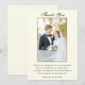 Elegant Ivory Wedding Foto Hartelijk dank Bedankkaart (Voorkant / Achterkant)