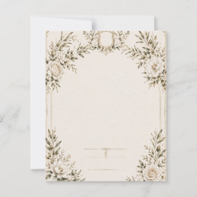 Elegant Ivory Wedding Invitation with Champagne  (Voorkant)