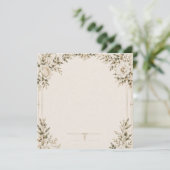 Elegant Ivory Wedding Invitation with Champagne (Staand voorkant)