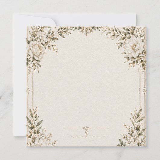 Elegant Ivory Wedding Invitation with Champagne (Voorkant)