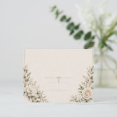 Elegant Ivory Wedding Invitation with Champagne Briefkaart (Staand voorkant)