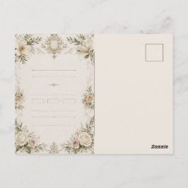 Elegant Ivory Wedding Invitation with Champagne Briefkaart
