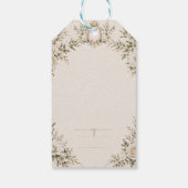 Elegant Ivory Wedding Invitation with Champagne Cadeaulabel (Achterkant)