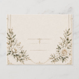 Elegant Ivory Wedding Invitation with Champagne Feestdagenkaart