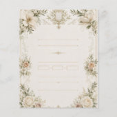 Elegant Ivory Wedding Invitation with Champagne Flyer (Achterkant)