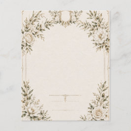 Elegant Ivory Wedding Invitation with Champagne Flyer
