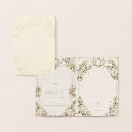 Elegant Ivory Wedding Invitation with Champagne Folie Kaarten