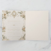 Elegant Ivory Wedding Invitation with Champagne Kaart (Binnen)