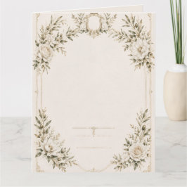 Elegant Ivory Wedding Invitation with Champagne Kaart