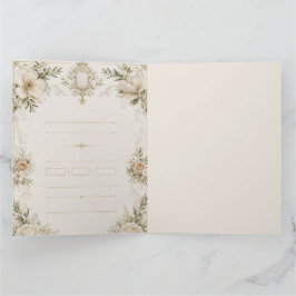 Elegant Ivory Wedding Invitation with Champagne Kaart