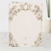 Elegant Ivory Wedding Invitation with Champagne Kaart (Achterkant)