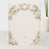 Elegant Ivory Wedding Invitation with Champagne Kaart (Voorkant)