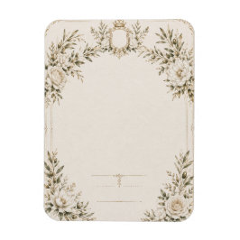 Elegant Ivory Wedding Invitation with Champagne Magneet