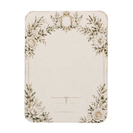 Elegant Ivory Wedding Invitation with Champagne Magneet (Verticaal)