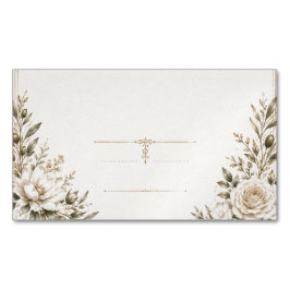 Elegant Ivory Wedding Invitation with Champagne Magnetisch Visitekaartje