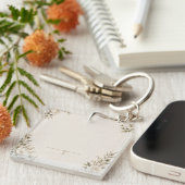 Elegant Ivory Wedding Invitation with Champagne  Sleutelhanger (Voorkant Rechts)