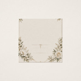 Elegant Ivory Wedding Invitation with Champagne Vierkante Visitekaartjes