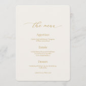 Elegant Ivory Wedding Menu & Thank You Card Kaart (Voorkant)