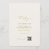 Elegant Ivory Wedding Menu & Thank You Card Kaart (Achterkant)
