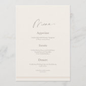 Elegant Ivory Wedding Menu with Thank You Card Kaart (Voorkant)