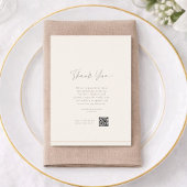 Elegant Ivory Wedding Menu with Thank You Card Kaart
