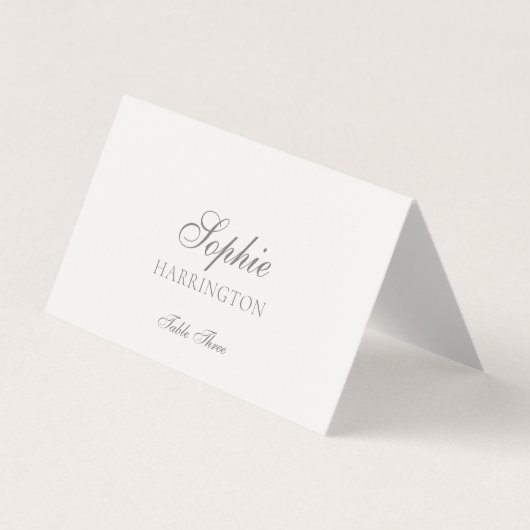 Elegant Ivory Wedding Place Card Kaart (Voorkant)