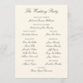 Elegant Ivory Wedding Programme Programmakaart (Achterkant)
