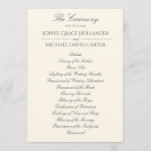 Elegant Ivory Wedding Programme Programmakaart (Voorkant)