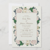 Elegant Ivory White Cream Floral Wedding Kaart (Voorkant)