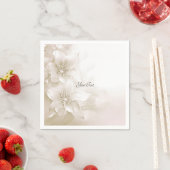 Elegant Ivory White Flowers Napkins Servet (Insitu)