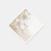 Elegant Ivory White Flowers Napkins Servet (Hoek)
