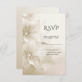 Elegant Ivory White Flowers RSVP Card