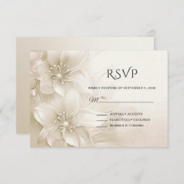 Elegant Ivory White Flowers RSVP Card
