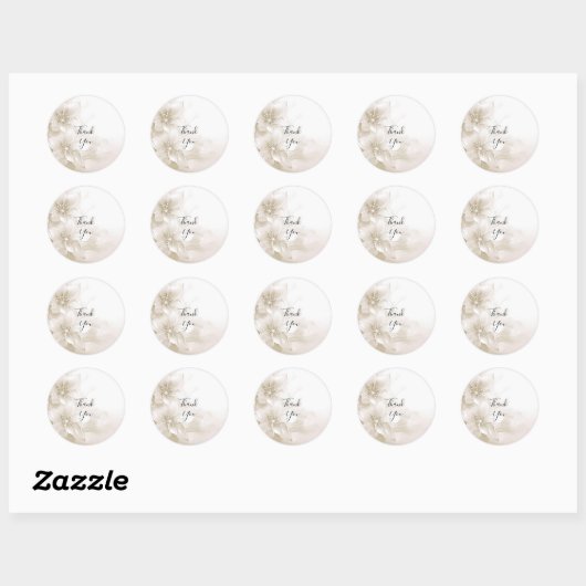Elegant Ivory White Flowers Sticker (Vel)