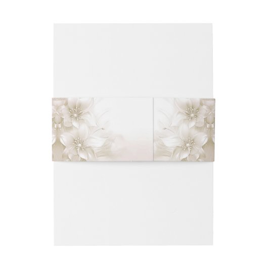 Elegant Ivory White Flowers Uitnodigingen Wikkel (Achterkant Voorbeeld)