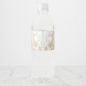 Elegant Ivory White Flowers Water Bottle Label Waterfles Etiket (Achterkant)
