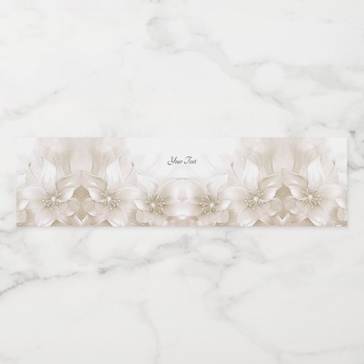 Elegant Ivory White Flowers Water Bottle Label Waterfles Etiket (Enkel label)