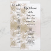Elegant Ivory White Flowers Wedding Program Programmakaart (Voorkant / Achterkant)