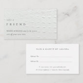 Elegant Ivory White Leather Texture Verwijs een vr Visitekaartje (Voorkant / Achterkant)