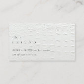 Elegant Ivory White Leather Texture Verwijs een vr Visitekaartje (Voorkant)