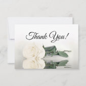 Elegant Ivory White Mirrored Rose Simple Wedding Bedankkaart (Voorkant)