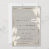 Elegant Ivory White Pampas Grass Kaart (Voorkant)