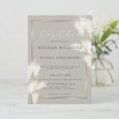 Elegant Ivory White Pampas Grass Kaart (Staand voorkant)