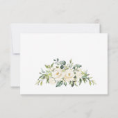 Elegant Ivory White Roses Eucalyptus Wedding RSVP Kaartje (Achterkant)