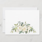 Elegant Ivory White Roses Greenery PHOTO Wedding Save The Date (Achterkant)