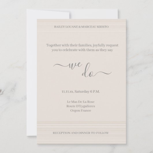 Elegant Ivory White we doen een houten korrelhuwel Kaart (Voorkant)