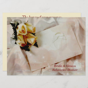 Elegant Ivory Yellow Roses Rehearsal Dinner H Kaar Kaart