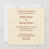 Elegant Ivory & Yellow Roses Rehearsal Dinner Kaar Kaart (Achterkant)