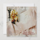 Elegant Ivory & Yellow Roses Rehearsal Dinner Kaar Kaart (Voorkant)